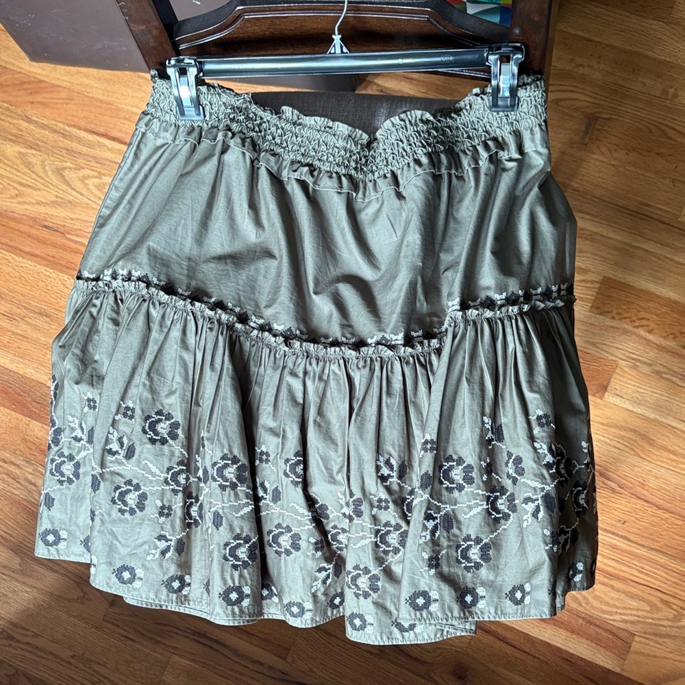 Kate Spade Olive Floral Mini Skirt